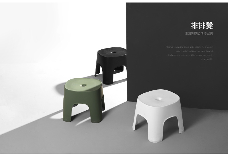 【禾豆】儿童塑料小凳子家用加厚小板凳浴室洗澡凳防滑凳专用详情2