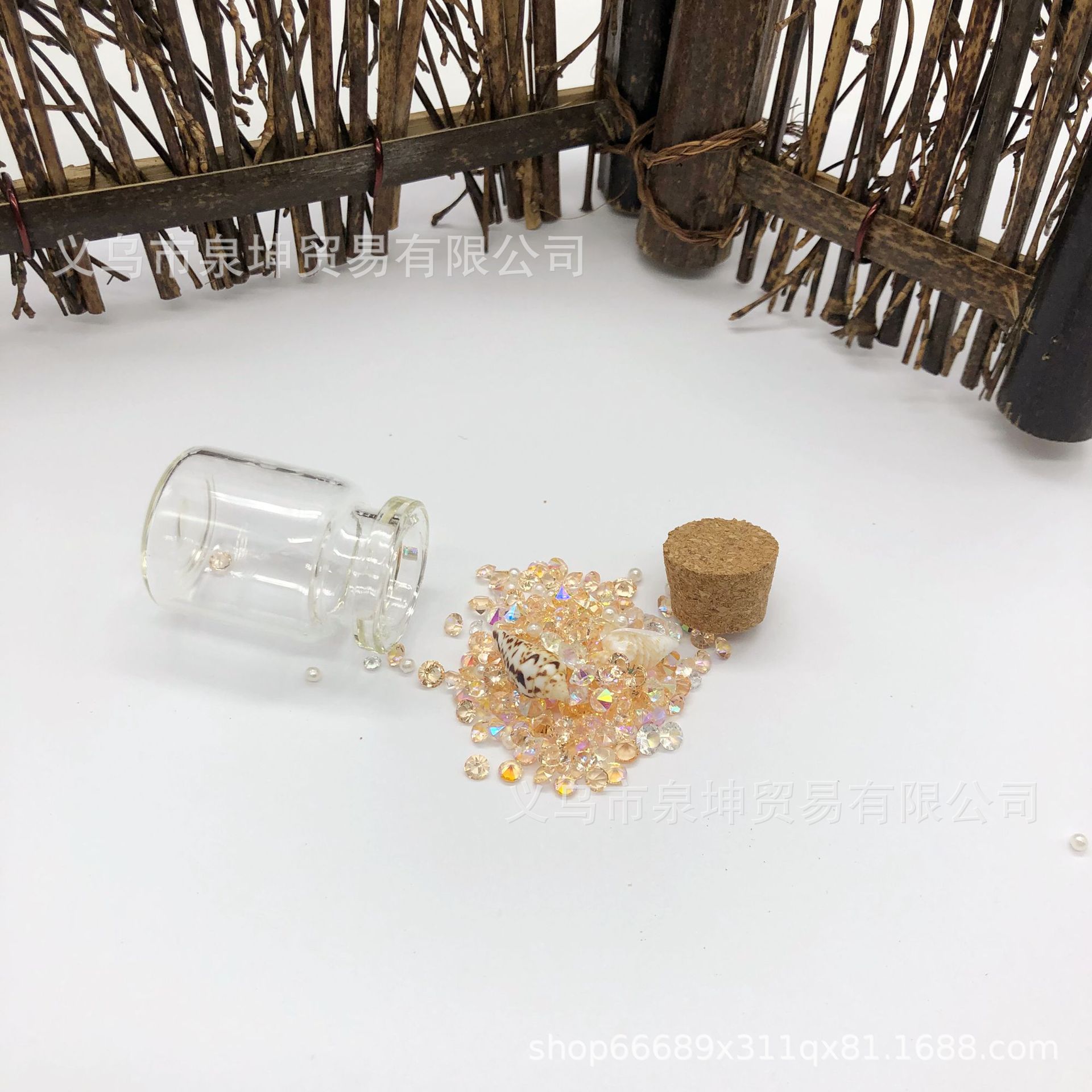 Factory direct sales: DIY nail art pendants with 12 zodiac color diamonds, children's festival gifts, drifting ocean bottles, wishing bottles Item Picture