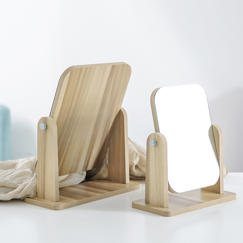 Desktop makeup mirror, dressing table, home internet-famous beauty makeup, large desktop mirror for girls' dormitory, girlish heart dressing mirror Specification image