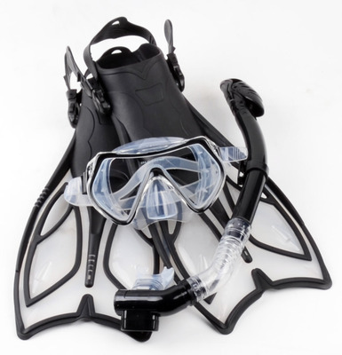 Manufacturer Snorkeling Three-Piece Toughened Glass Diving Mask Flipper Respirator Silicone Snorkeling Three Treasure Item Picture