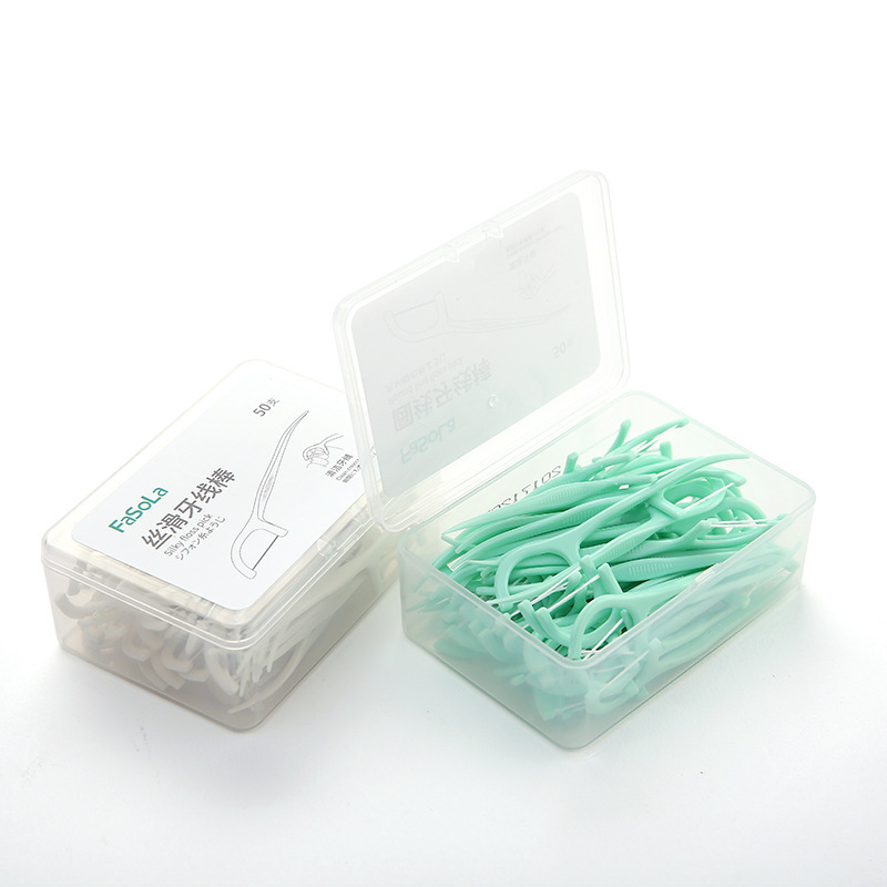 日本FaSoLa超细牙线牙签经典剔牙线家庭装安全牙线棒牙签盒装50支