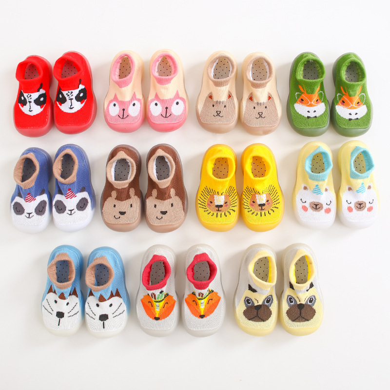 ins韩版0-4岁宝宝室内学步鞋儿童袜子鞋防滑软底卡通图案厂家直销