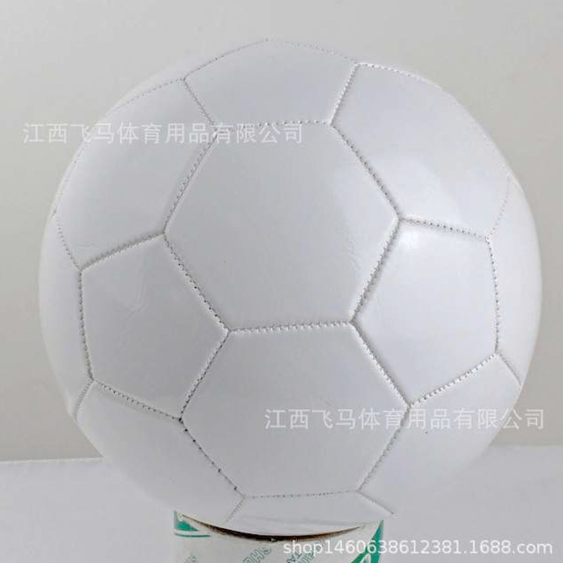 Wholesale pure white 3/4/5 pvc Soccer for primary and secondary school students all white soccer activity signature painting DIY details Picture