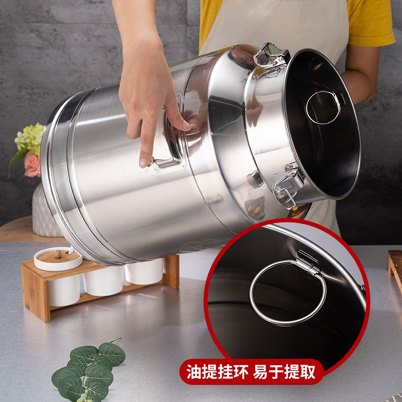 304 Stainless Steel Sealed Pail Sealed Pail Milk Wine Pail Storage Rice Pail Fermentation Pail Oil Pail Transport Pail Tea Can Application Scenario