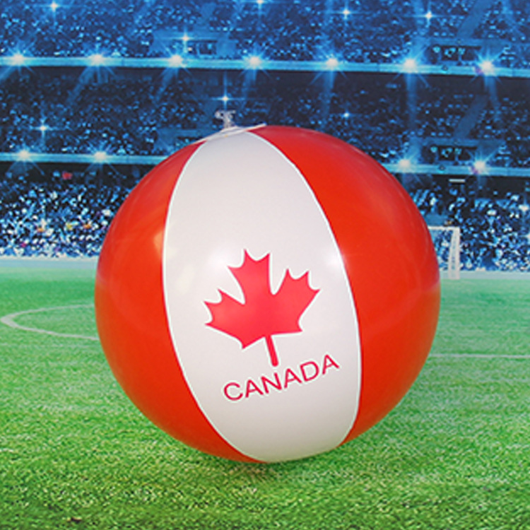 虹雨® 厂家定制logo枫树叶红色pvc充气球促销广告球CANADA加拿大沙滩球详情图4