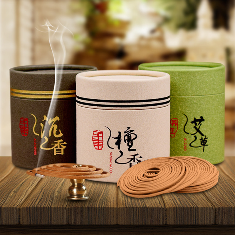 Jin Fengxing Natural Sandalwood Home Aromatherapy Indoor Pan Incense Agarwood Cliff Cypress Wormwood Mosquito Repellent For Wholesale Buddha Incense details Picture