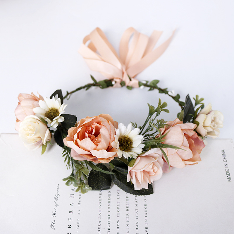 European and American style hair bands with garlands, Bohemian bride headwear, garlands, sweet beach travel accessories