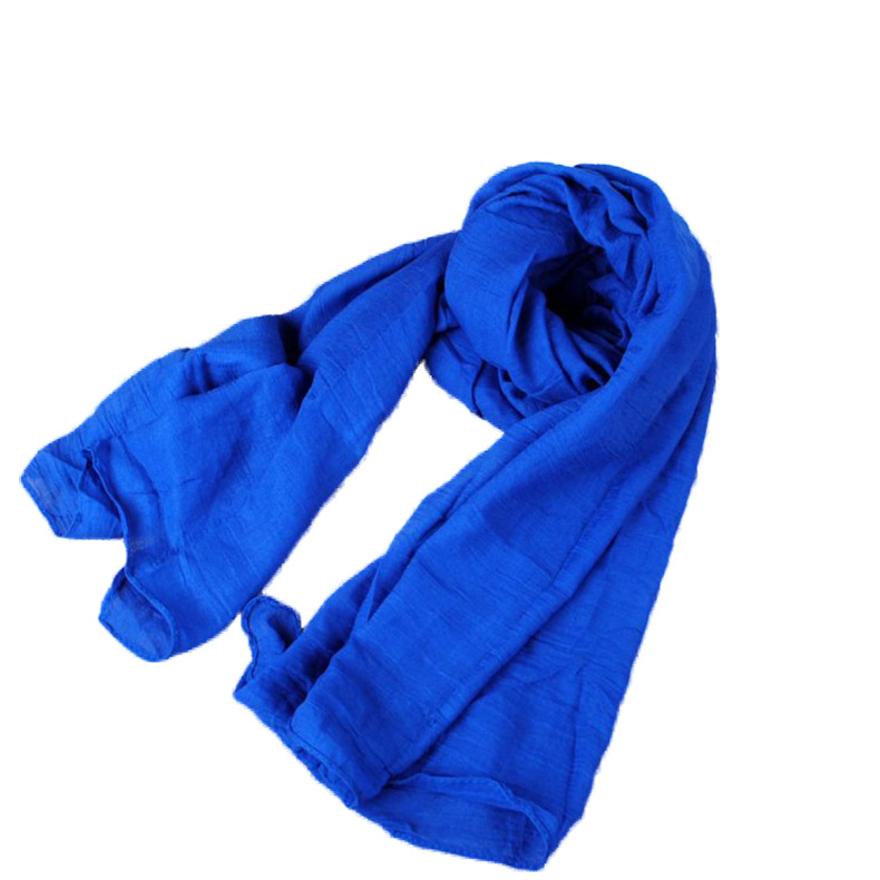 Muslim Cotton And Linen Scarf Warm Wrinkle Change Yiwu Manufacturers Wholesale Monochrome Scarf Support Mixed Batch Item Picture