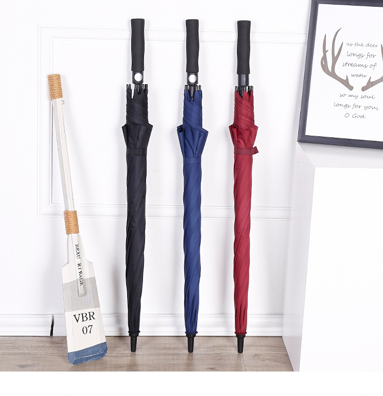 全纤维高尔夫伞自动开长柄伞大号弯柄直杆雨伞商务双人礼品广告伞详情20