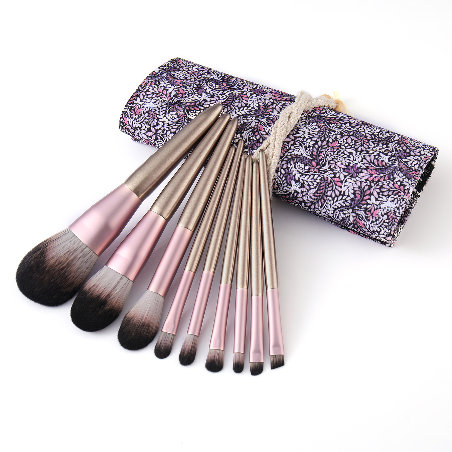 9-piece Pudding makeup brush set, small grape Honey brush, Blush Brush, Eyeshadow brush, complete set of beauty tools, shanilak Specification image