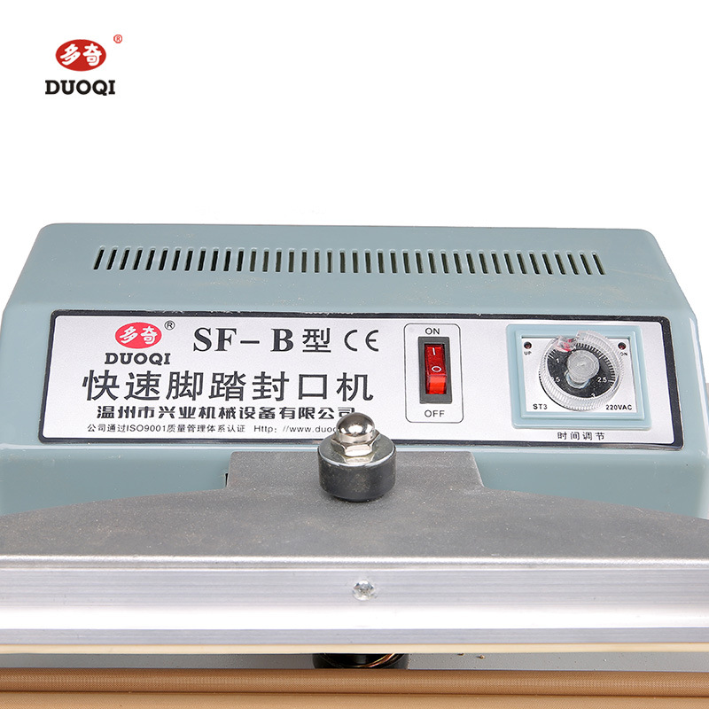 The Duoqi SF-400 ordinary foot-pedal sealing machine is a quick sealing machine with simple operation and a sealing width of 3mm Application Scenario