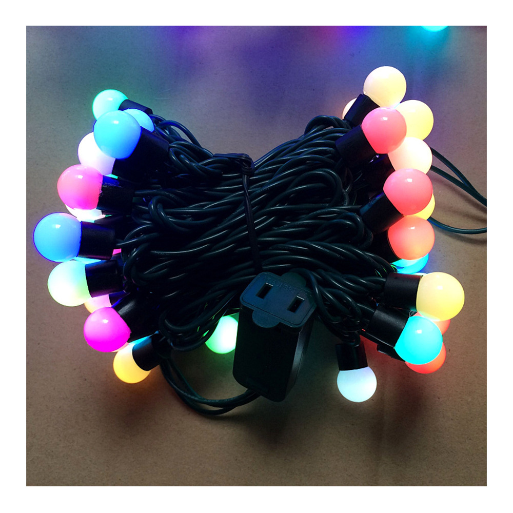Factory direct sales of led small round ball light strings, outdoor spherical RGB seven-color light strings, decorative light strings, Halloween lights Item Picture
