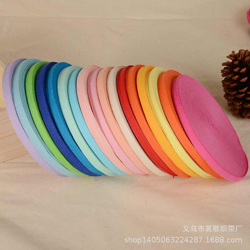 厂家销售彩色棉质人字带包边带 棉纱织带绑带滚边布 DIY配饰