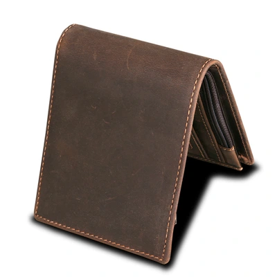 Hot Foreign Trade New Anti-Theft Brush Rfid Men's Wallet Leather Wallet Crazy Horse Leather Short Leisure Wallet