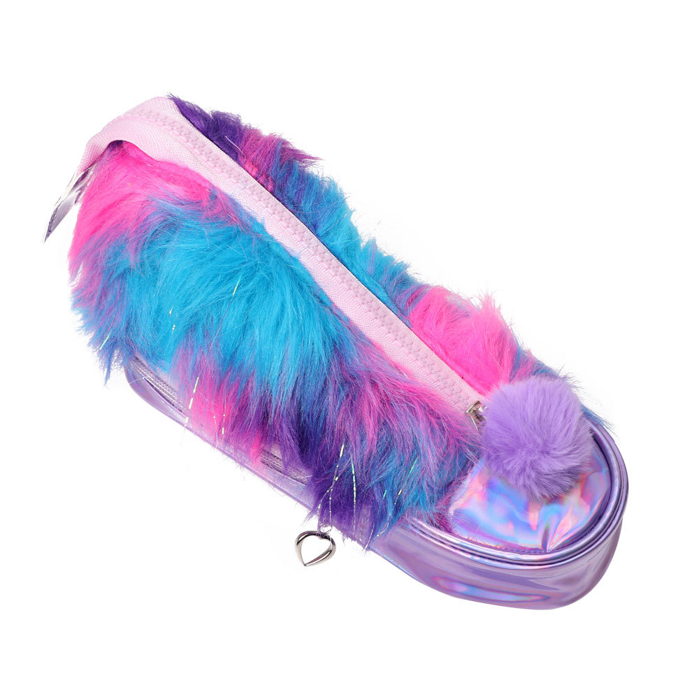 Fashion Shoes Style Colorful Pen Bag Personality Plush Stationery Bag Beautiful Colorful Film Cartoon Girl Pencil Bag Item Picture