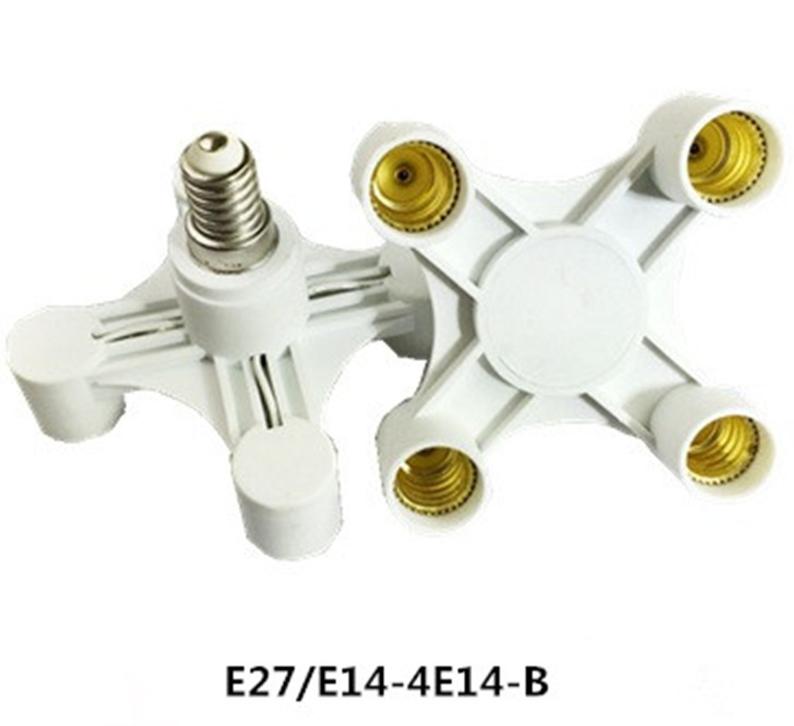 Enhance the light source lamp holder, E14/E27 to 4E14 lamp holder, 1:4