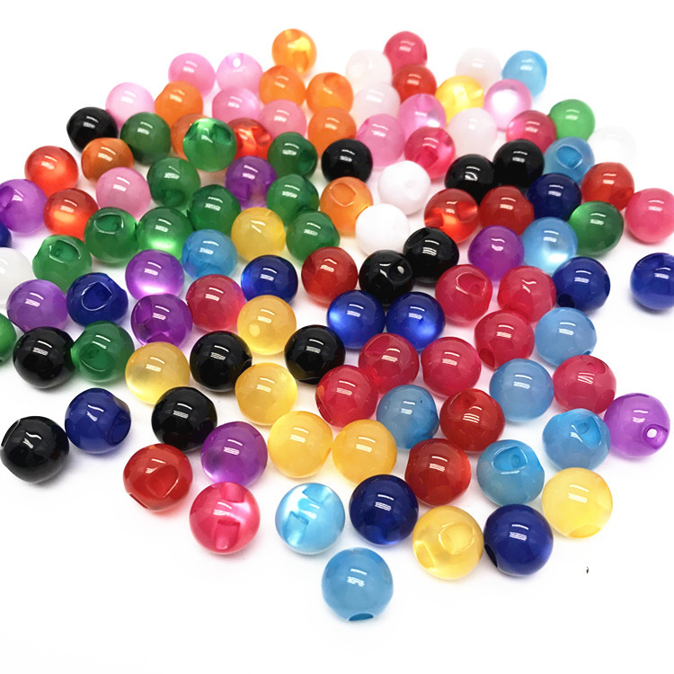 Chinese-style buttoned cheongsam, Tang suit, Hanfu, retro pearlescent buttonhead, off-hole resin imitation jade, loose bead round bead buttons Specification image