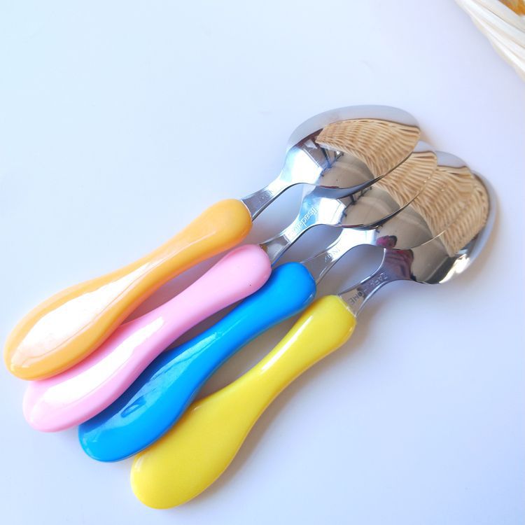 【 Zone 2-4 】 Cartoon children's spoons: 10 per bundle, 2000 per piece, individually packaged metal children's spoons, colorful handle cartoon rice spoons, spoons, children's small rice spoons, cartoon spoons, 1 yuan supply Application Scenario