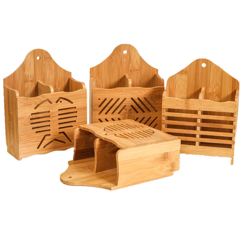 Household Bamboo And Wooden Chopsticks Basket Hanging Drain Chopsticks Stand Quick Chopsticks Container Kitchen Items Spoon Chopsticks Container Chopsticks Basket Item Picture