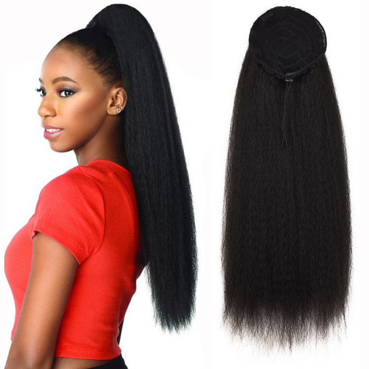 Wig, ponytail, long curly hair, ponytail, YAKI, fluffy and explosive hairstyle, wig, ponytail, corn silk, African ponytail