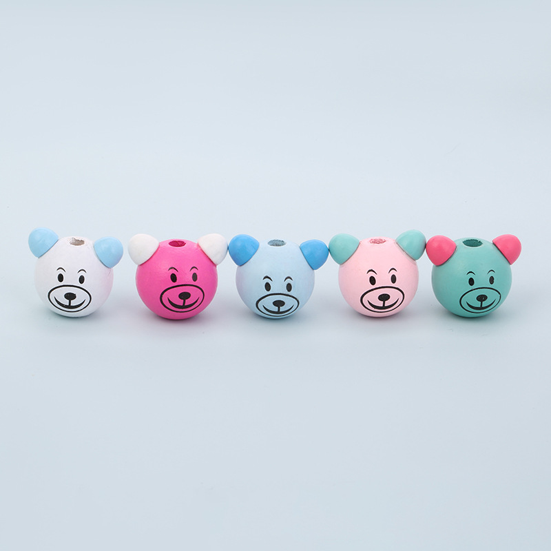 Cartoon Cute Koala Head Smiley Bear Children's Jewelry Accessories Diy Piercing Accessories Handmade Necklace Manufacturers Direct Supply details Picture