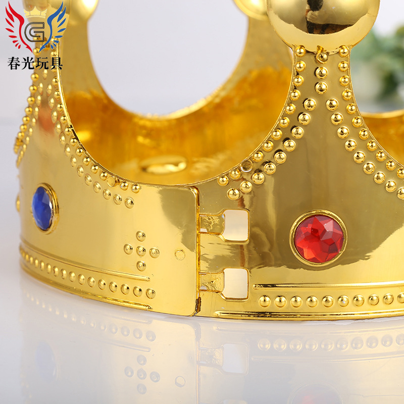 Cartoon Cute Little Princess Crown Foreign Trade Hot Plastic Children's Crown Hair Accessories Handmade Crown Wholesale Specification drawing