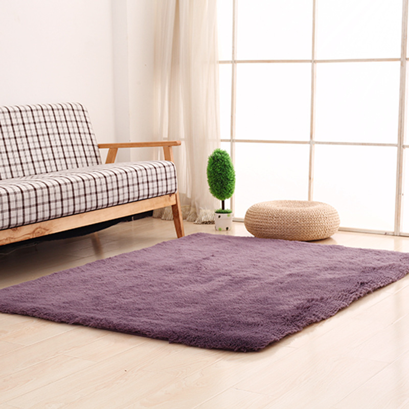 Ins Wind Solid Color Long Hair Gradient Tie-Dye Carpet Household 4.5Cm Thick Bedroom Bed Blanket Dirt Resistant Living Room Carpet Specification drawing