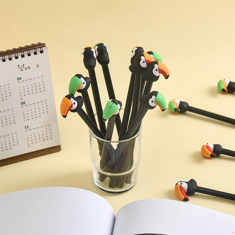 Zhongfan Stationery ZF2067 Toucan Gel Pen Soft Rubber Creative animal-shaped Pen Student Ballpoint Pen Wholesale details Picture