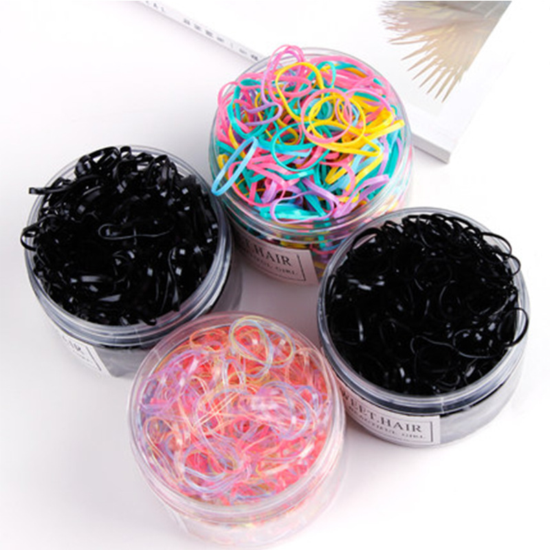 Girls' Rubber Band Hair Band Disposable Black Rubber Band Thickening Baby's Hair Does Not Hurt The Hair Cord Children's Hair Accessories details Picture