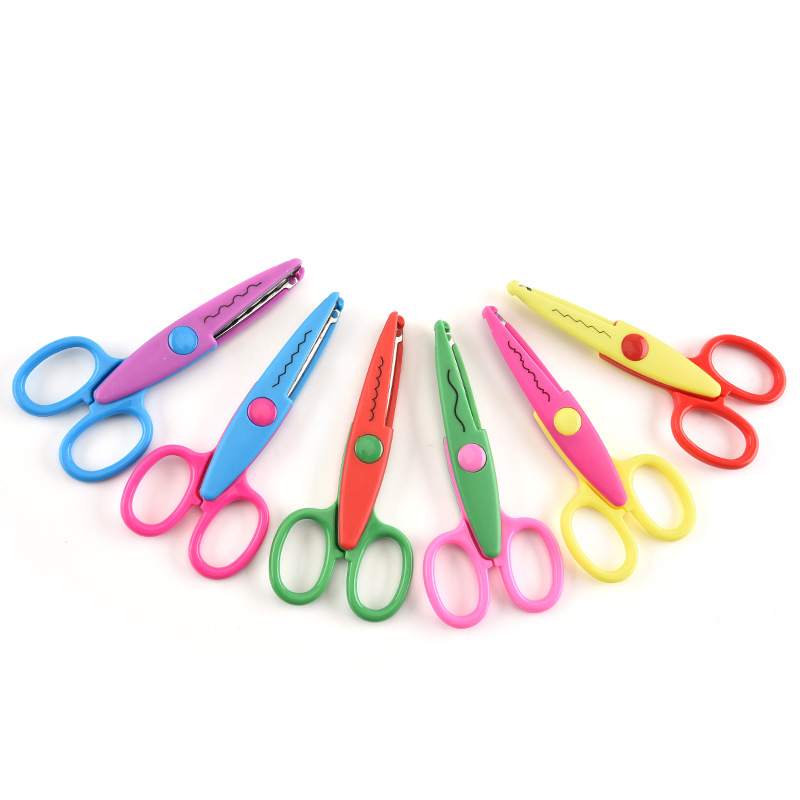 Safety scissors, children's DIY 5-inch lace scissors, student art scissors, children's safety scissors, fun handmade scissors