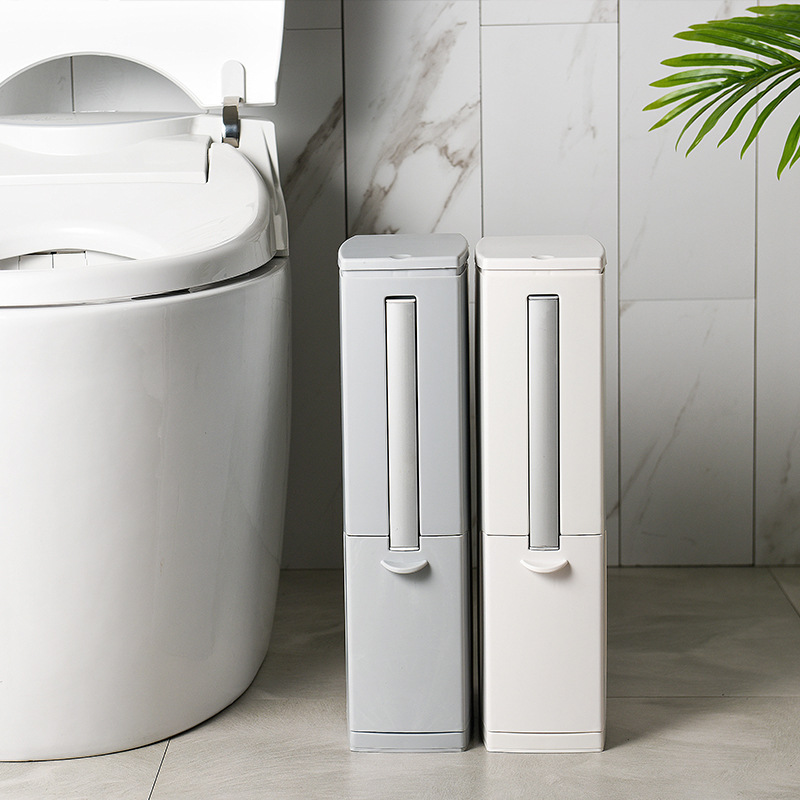 Japanese Press Open Cover Bathroom Simple Fashion Toilet Square Paper Basket Toilet Brush Integrated Garbage Can Only For Foreign Trade Export Only For Foreign Trade Export Only For Foreign Trade Export Only For Foreign Trade Export Only For Foreign Trade Export Only For Foreign Trade Export