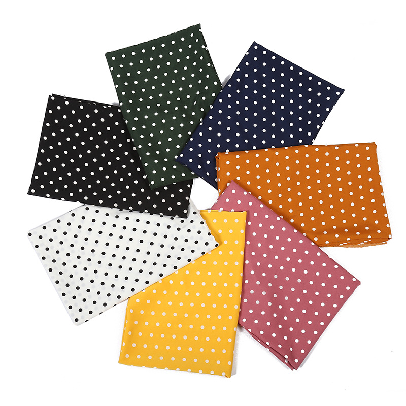 Factory Direct Sales Summer Polka Dot Printed Fabric Black And White Polka Dot Four-Sided Elastic Printing Fabric Dress Fabric Item Picture