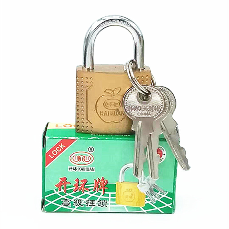 Factory direct sales of 32mm imitation copper padlocks with three keys, student locks, and hanging door locks. Wholesale two-yuan store supply Specification image