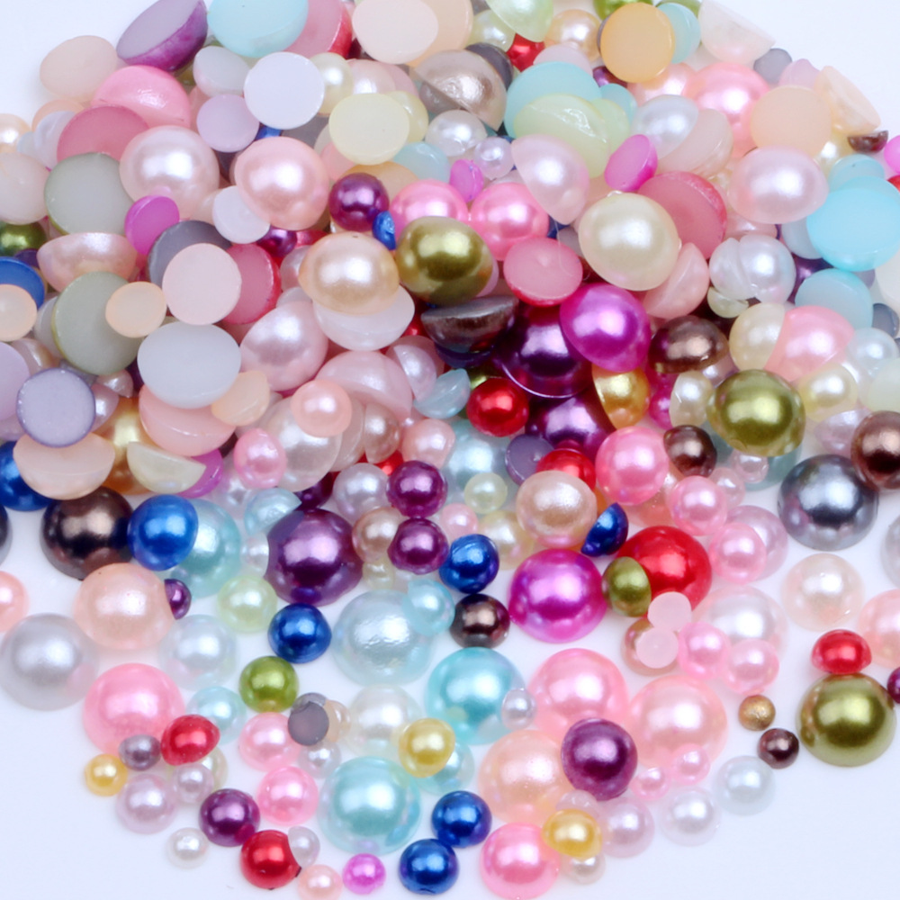 1.5-14Mm Color Flat Bottom Half Round Pearl Loose Bead Hairpin Diy Accessories Mobile Phone Resin Material Accessories Application Scenario