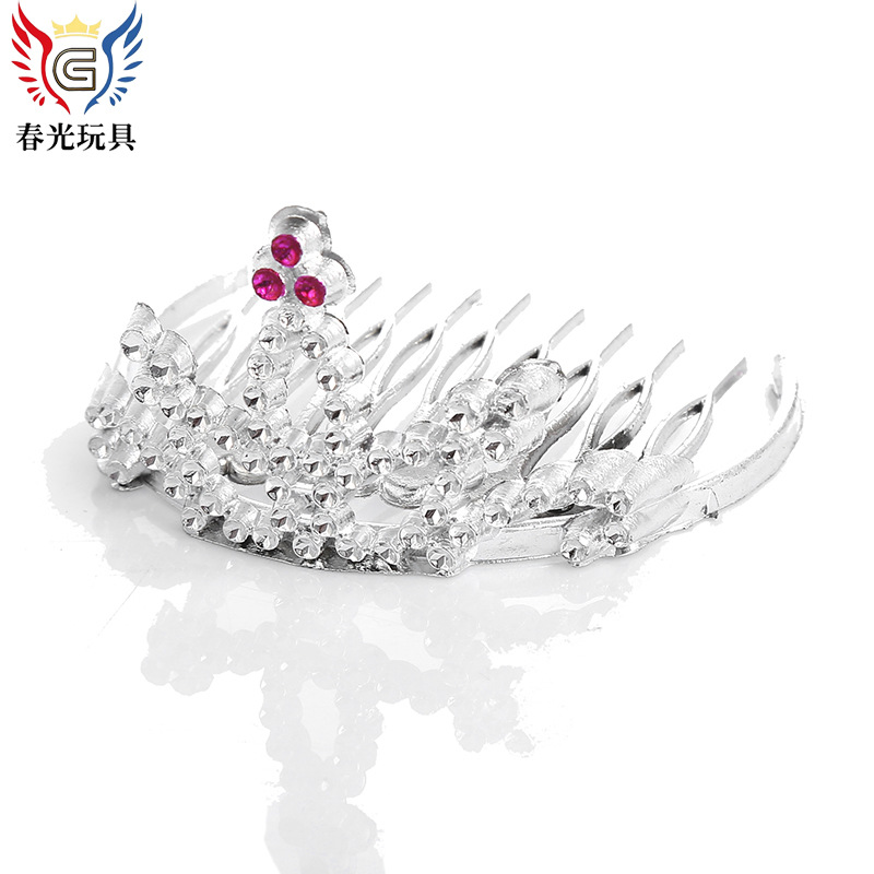 Manufacturers Direct Korean Version Of Children's Hair Clip Little Princess Rhinester Crown Insert Comb Cute Girl Crown Hair Card Wholesale Item Picture
