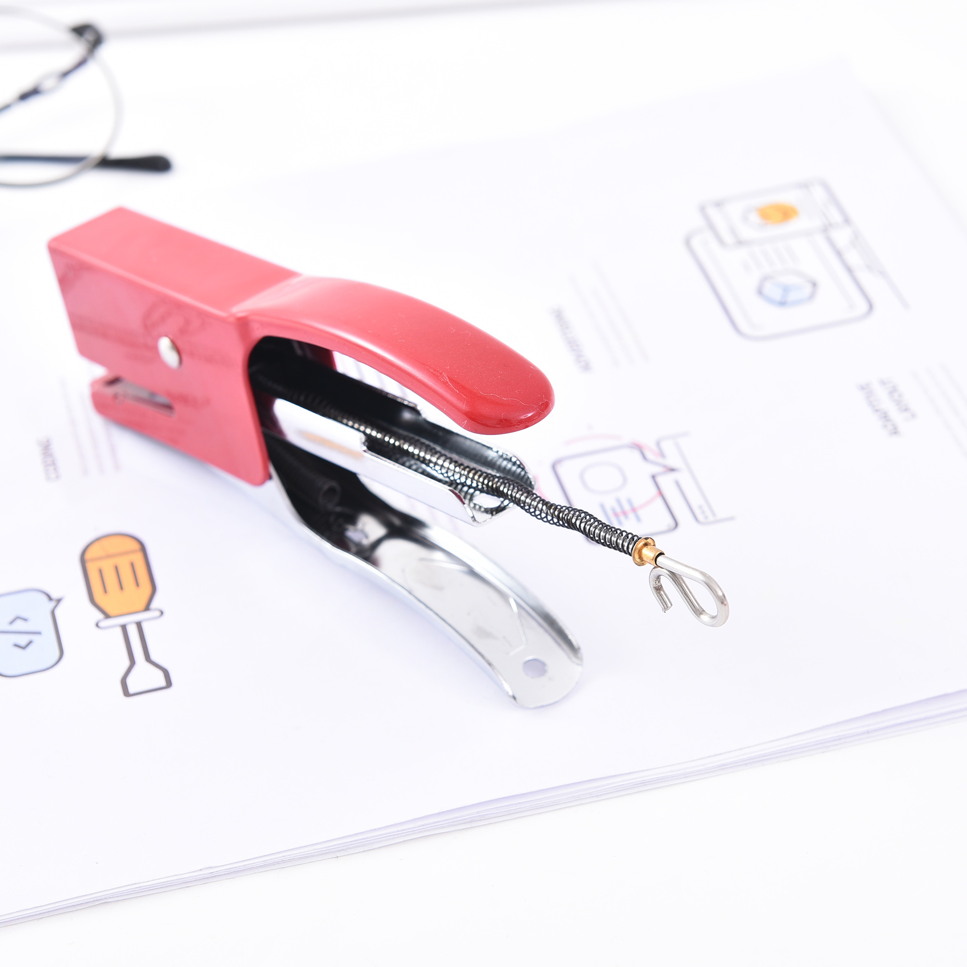 Factory direct supply cross-border exclusive 0210 metal hand-held stapler, metal multi-functional labor-saving type, factory dedicated details Picture