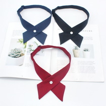 Spot wholesale jk uniform cross bow tie Spot women's work clothes solid color matte cross bow tie 10 colors optional