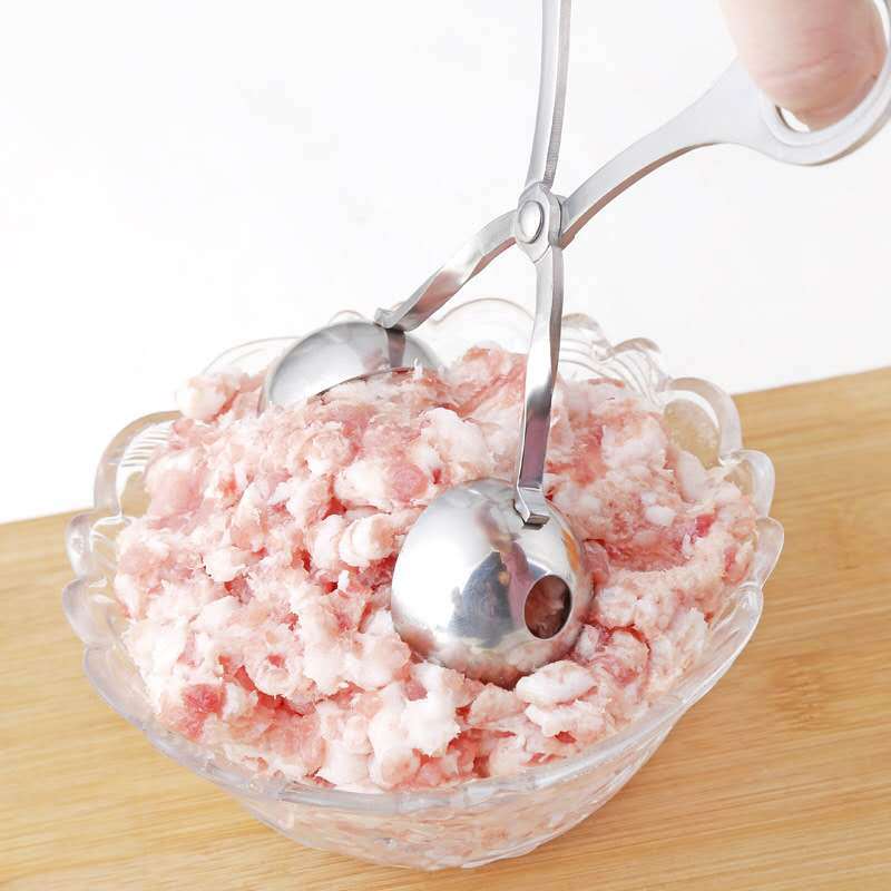 304 scissor-type stainless steel meatball tongs, finely polished meatball tongs, pill-making machine, ice cream ball tongs, kitchen gadgets Specification image