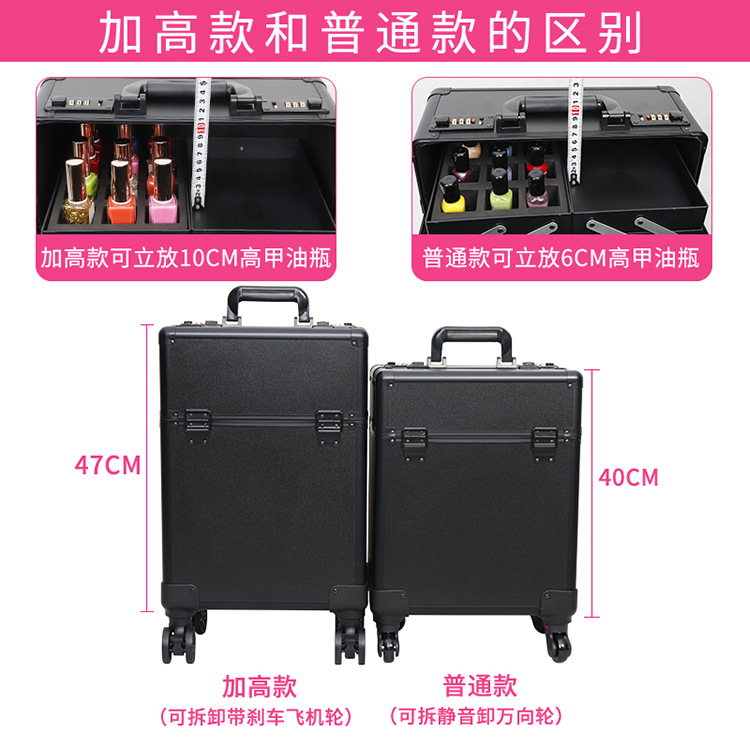 The manufacturer supplies multi-layer large-capacity storage cosmetic cases with handles for nail art, tattoos, hair care and makeup Specification image