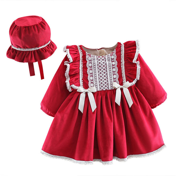Wholesale of children's clothing: girls' dresses, autumn and winter fleece, infant and toddler girls' dresses, baby princesses' dresses, and children's New Year outfits Item Picture