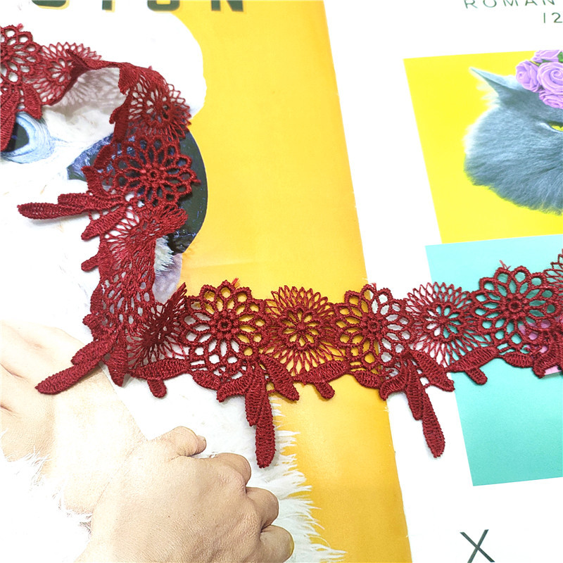 Manufacturers Direct Lace Lace Explosive Sexy Pajamas Polyester Water-Soluble Barcode Hollow Flowers Exquisite Clothing Accessories Specification drawing
