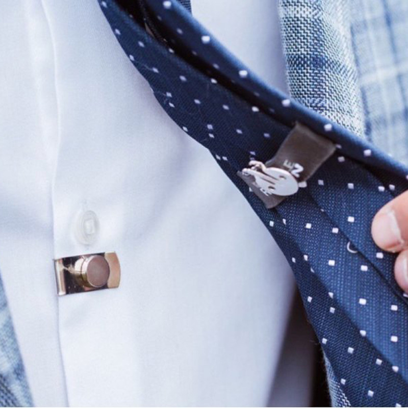 磁吸领带夹 防皱无痕衬衣磁吸扣防飘甩隐形门襟固定扣磁铁领带夹详情图1