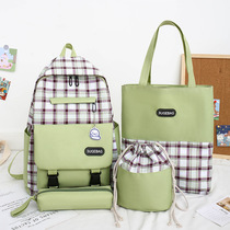 Schoolbag four sets female backpack 2020 New Korean junior high school high school junior high school Harajuku Ulzzang
