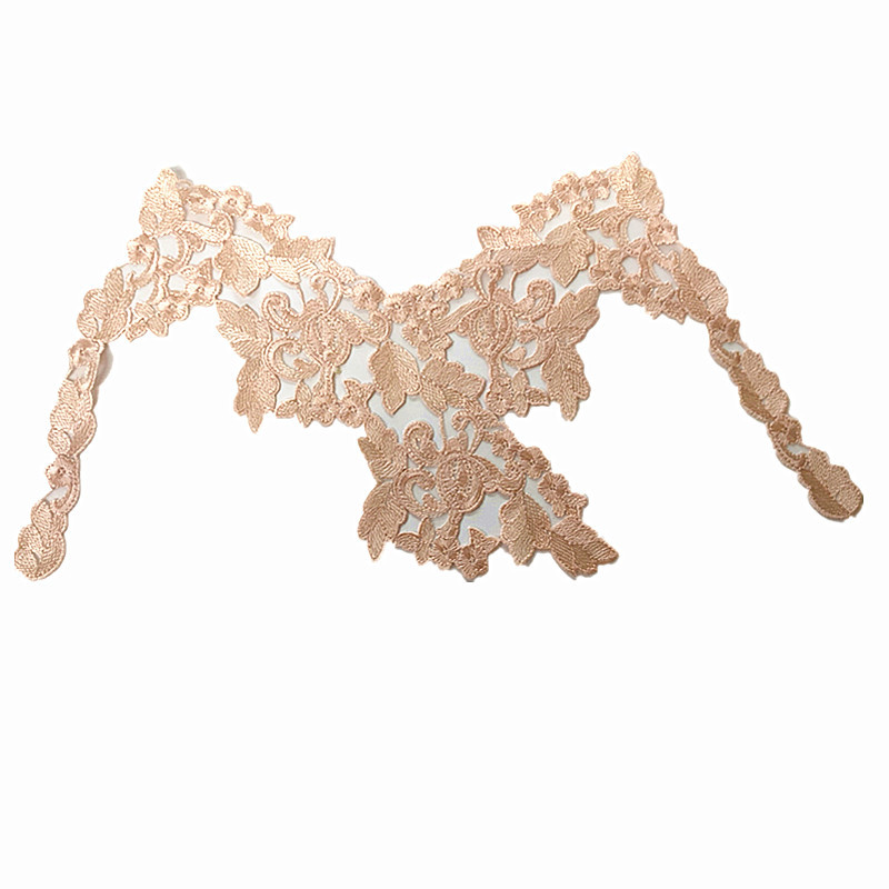 Manufacturers Direct Embroidery Lace Fun Pajamas Polyester Water Soluble Lace Light Orange Underwear Clothing Accessories Specification drawing