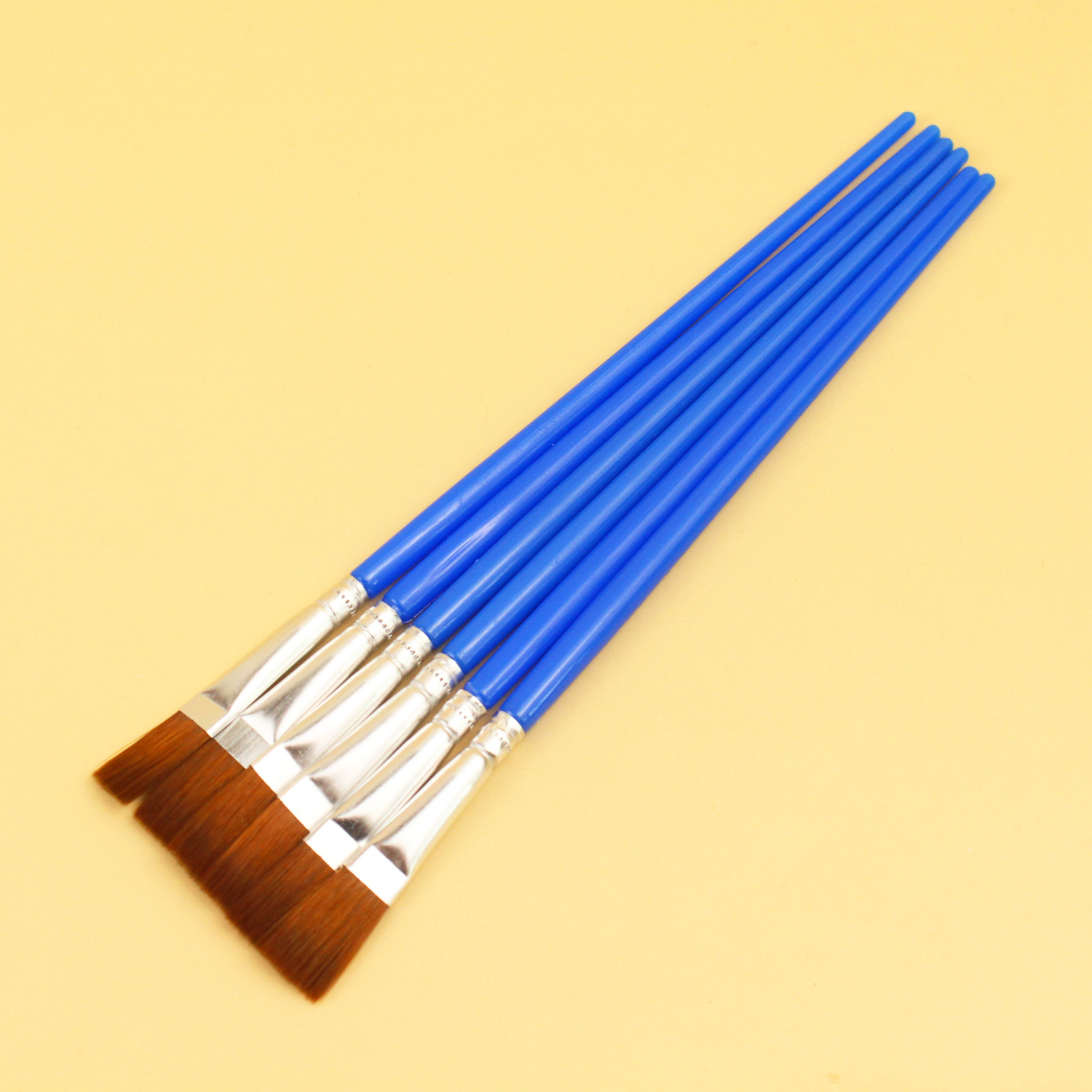 Black Wool Blue Pole Nylon Wool Diy Paint Brush Acrylic Watercolor Ceramic Graffiti Flat Head Pen Digital Oil Brush Application Scenario