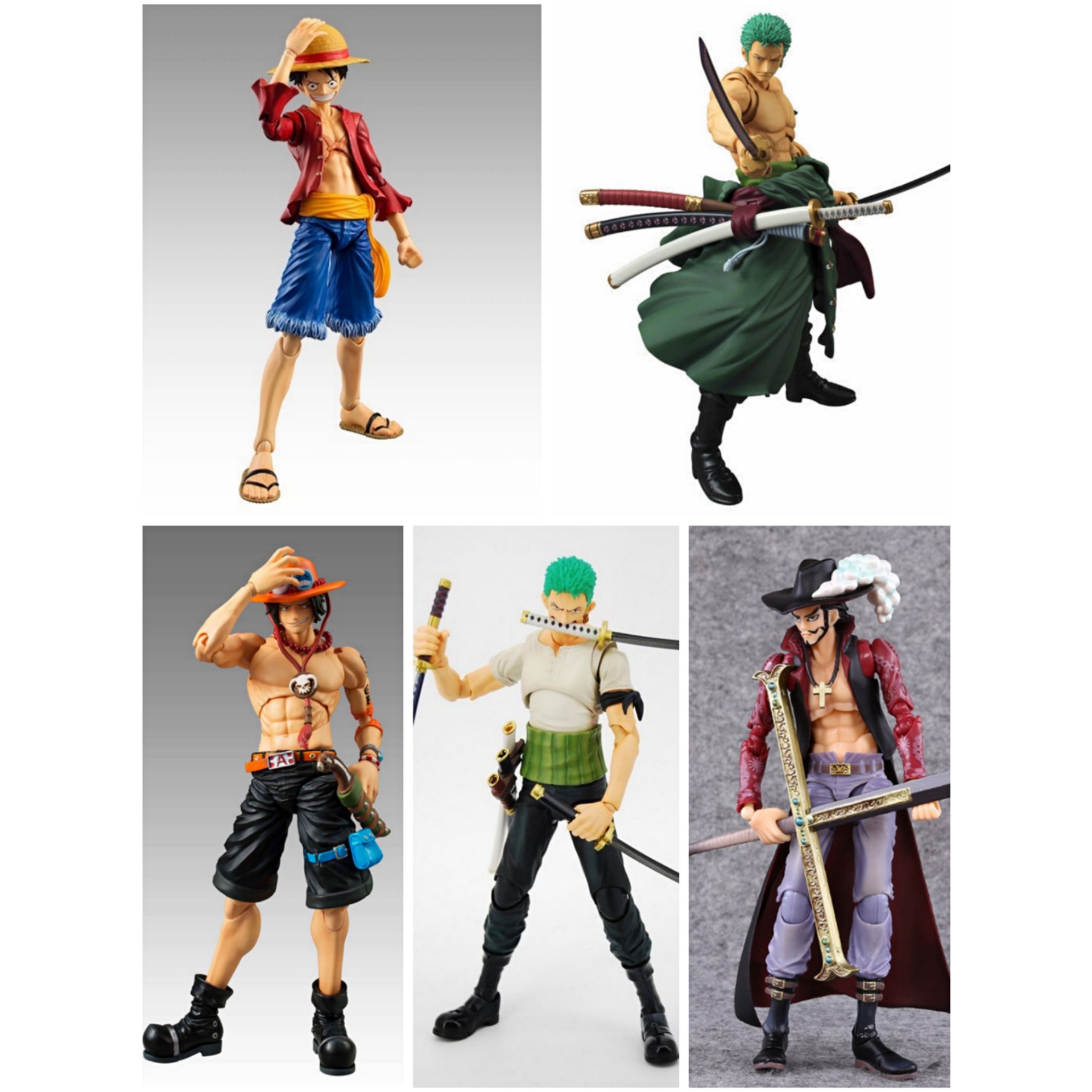 Three knife flow Solon movable Solon Luffy Ace hawkeye hand action figure decoration model