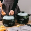 A popular and best-selling large-capacity ceramic clay pot, a health-preserving flat-bottomed household stew pot, and a high-temperature resistant open flame soup clay pot details Picture