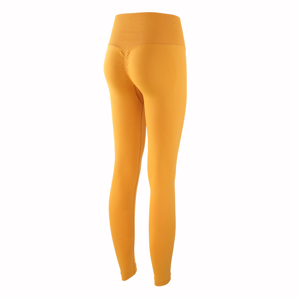 Stock New Europe And The United States Cross-Border Peach Hip Yoga Pants High Waist Naked Feeling Sports Tights Seamless Hip Lifting Fitness Pants Item Picture