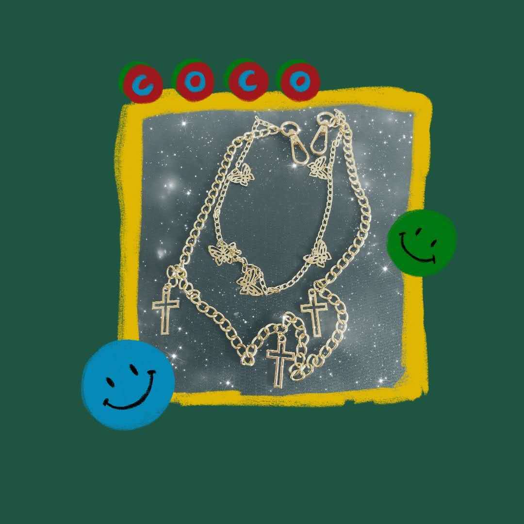 New European and American fashion, versatile and personalized waist chain, suitable for both men and women, trendy punk hip-hop pants chain pendant Specification image