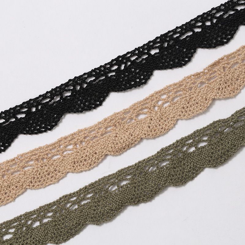 2.0cm fan-shaped colored cotton lace machine-woven hollowed-out lace diy clothing accessories. Discounts are available for large quantities details Picture